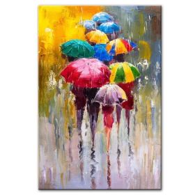 100% Hand Painted Abstract Oil Painting Wall Art Modern Figure Rain view On Canvas Home Decoration For Living Room No Frame
