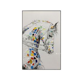 Handmade modern white horse oil painting On Canvas Nordic animal Art Poster Wall Art Picture for Living Room Home Decor