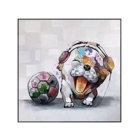 Cute Dog Baby Graffiti Oil Painting Abstract Art Animal Pet Canvas Posters Wall Pictures for Living Room Home Decoration