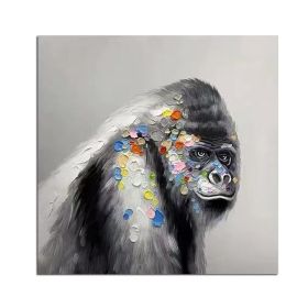 100% Hand Painted Abstract Oil Painting Wall Art Modern Monkey Picture Modern On Canvas Decor For Living Room Office No Frame