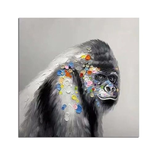 100% Hand Painted Abstract Oil Painting Wall Art Modern Monkey Picture Modern On Canvas Decor For Living Room Office No Frame