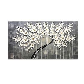 Abstract Knife 3D Flower Picture Wall Art Home Decor Hand Painted Flower Oil Painting on Canvas Handmade white Floral Paintings
