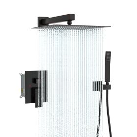 Lordear 12 Inches Rain Mixer Shower Combo Set Rainfall Ceiling Mounted Dual Shower Head System