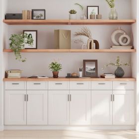 Wall Shelf Light Brown 78.7"x19.7"x(0.8"-1.6") Treated Solid Wood Oak