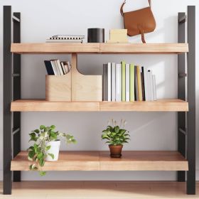 Wall Shelf Light Brown 47.2"x23.6"x(0.8"-2.4") Treated Solid Wood Oak