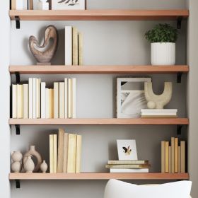 Wall Shelf Light Brown 31.5"x11.8"x(0.8"-1.6") Treated Solid Wood Oak