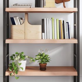 Wall Shelf Light Brown 31.5"x23.6"x(0.8"-2.4") Treated Solid Wood Oak