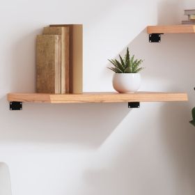Wall Shelf Light Brown 23.6"x11.8"x(0.8"-1.6") Treated Solid Wood Oak