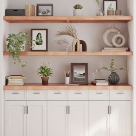 Wall Shelf Light Brown 70.9"x23.6"x(0.8"-2.4") Treated Solid Wood Oak