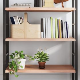 Wall Shelf Light Brown 39.4"x15.7"x(0.8"-1.6") Treated Solid Wood Oak
