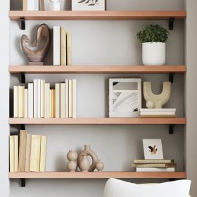 Wall Shelf Light Brown 39.4"x7.9"x1.6" Treated Solid Wood Oak