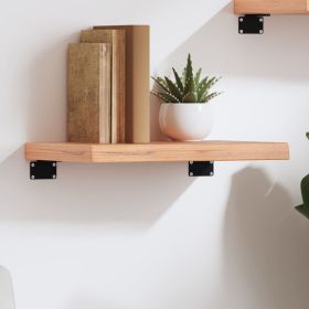 Wall Shelf Light Brown 15.7"x11.8"x(0.8"-1.6") Treated Solid Wood Oak