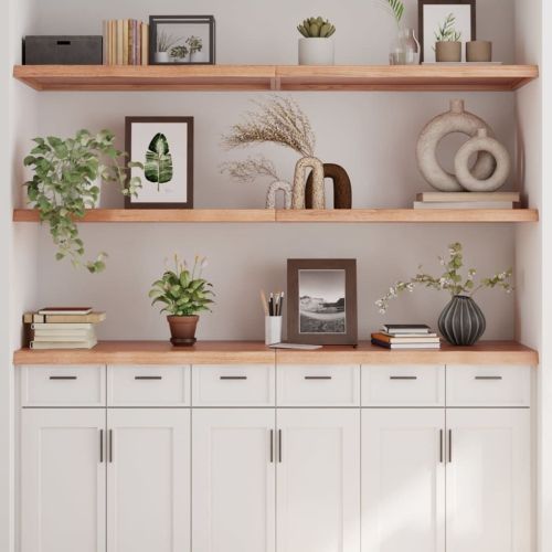 Wall Shelf Light Brown 63"x19.7"x(0.8"-1.6") Treated Solid Wood Oak