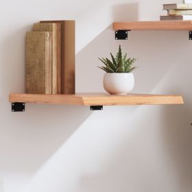 Wall Shelf Light Brown 15.7"x19.7"x(0.8"-1.6") Treated Solid Wood Oak
