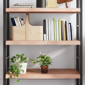 Wall Shelf Light Brown 31.5"x19.7"x(0.8"-2.4") Treated Solid Wood Oak
