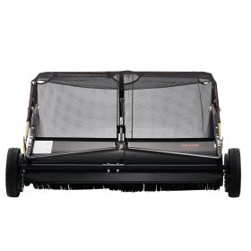 VEVOR Tow-Behind Lawn Sweeper 42-inch Leaf Yard Collector 12 cu.ft. Adjustable