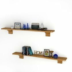 60.5" Wall Shelf Wood Floating Shelf Wall Mounted Storage Rack
