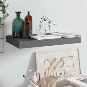 Floating Wall Shelf High Gloss Gray 15.7"x9.1"x1.5" MDF