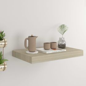 Floating Wall Shelf Oak 15.7"x9.1"x1.5" MDF