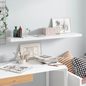 Floating Wall Shelf High Gloss White 47.2"x9.3"x1.5" MDF