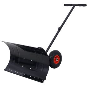 Outdoor T-Handle Snow Shovel with Wheels