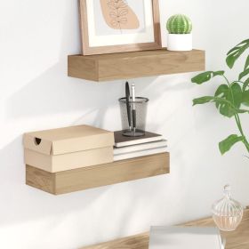 Wall Shelves 2 pcs 15.7"x5.9"x1.6" Solid Wood Teak