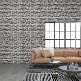 3D Wall Panels with Dark Gray Brick Design 10 pcs EPS